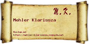 Mehler Klarissza névjegykártya